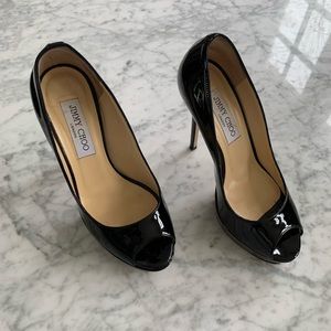 Jimmy Choo 247 Crown Black Patent Leather